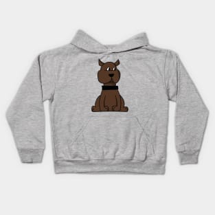 curious brown dog Kids Hoodie